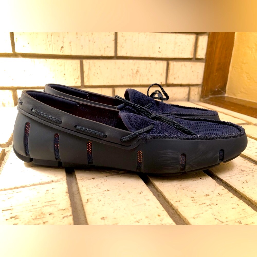 🤑PRICE DROP🤑 SWIMS - Braided Lace Loafer - Navy/Orange - Men’s Size 9